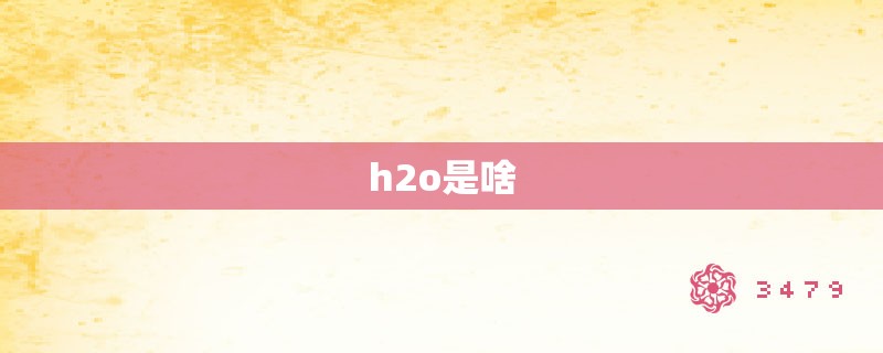 h2o是啥