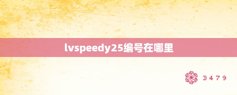 lvspeedy25编号在哪里