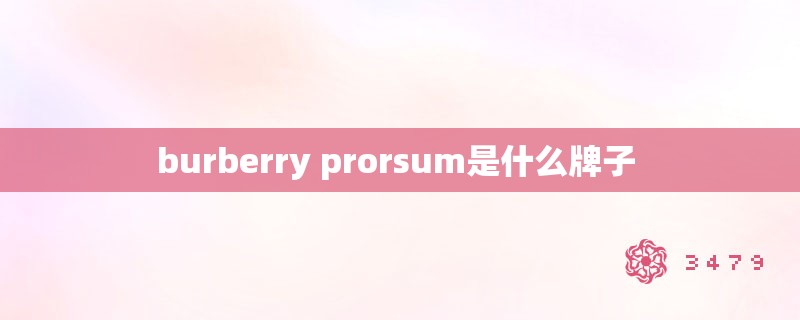 burberry prorsum是什么牌子 